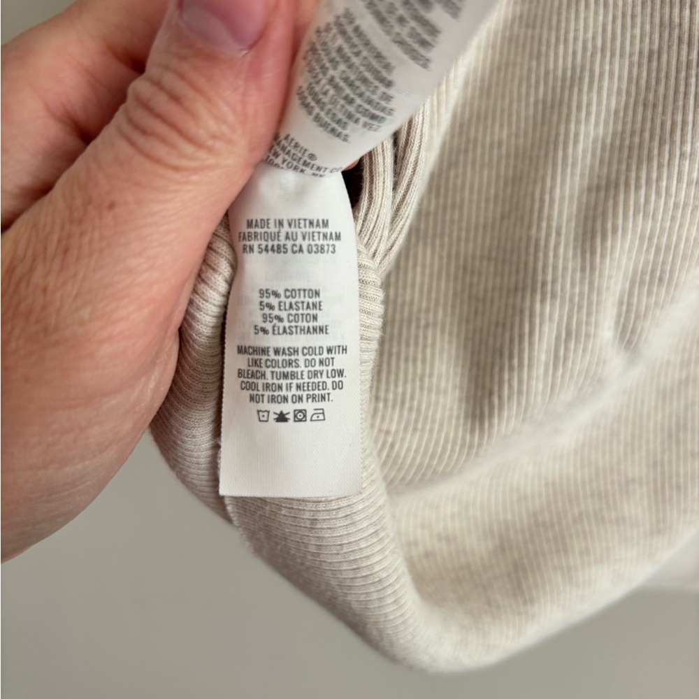 Aerie tuck it in tank top, scoop neck, cream, cotton, size large - Picture 4 of 4